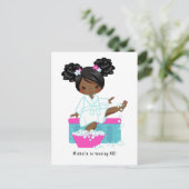 アフリカ系アメリカ人の女の子のスパ・スリープオーバー誕生日パーティー ポストカード (スタンド正面)
