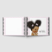 アフリカ系アメリカ人の女の子のベビーシャワー ゲストブック (全面)