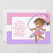 アフリカ系アメリカ人の女の子の体操のB日の招待状 招待状 (正面)