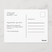 アフリカ系アメリカ人の女の子の卒業おめでとうゴールドカード ポストカード (裏面)