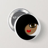 アフリカ系アメリカ人の女の子の服装! 缶バッジ (正面&裏面)