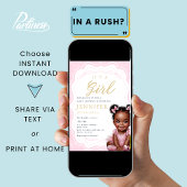 アフリカ系アメリカ人の女の子シャワー 招待状