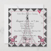 アフリカ系アメリカ人の女の子 オー ラ ラ パリ 誕生日招待状 招待状 (裏面)