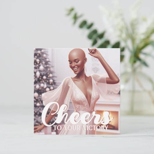 アフリカ系アメリカ人の女性がんを克服した人の喜び シーズンカード (スタンド正面)