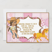 アフリカ系アメリカ人の女性のカーボーイの誕生日の招待状 招待状 (正面)