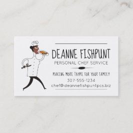 アフリカ系アメリカ人の女性のシェフのケイタリングビジネスカード 名刺