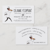 アフリカ系アメリカ人の女性のシェフのケイタリングビジネスカード 名刺 (正面/裏面)