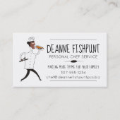 アフリカ系アメリカ人の女性のシェフのケイタリングビジネスカード 名刺 (正面)