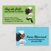 アフリカ系アメリカ人の女性のシェフの食糧配達ケータリング 名刺 (正面/裏面)