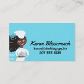 アフリカ系アメリカ人の女性のシェフの食糧配達ケータリング 名刺 (裏面)