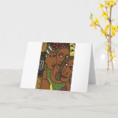 アフリカ系アメリカ人の女性の姉妹の友人 カード (黄色い花)