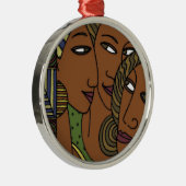 アフリカ系アメリカ人の女性の姉妹の友人 メタルオーナメント (右)