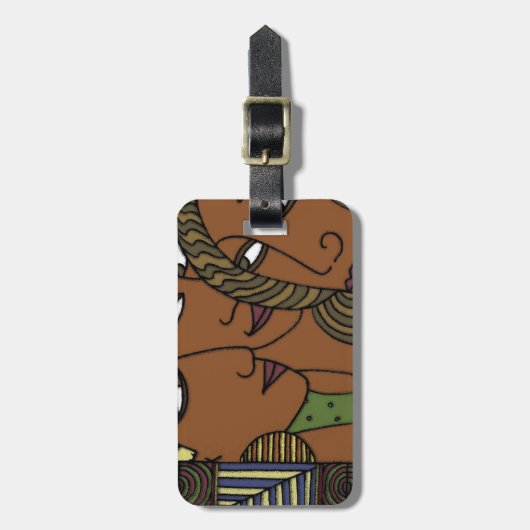 アフリカ系アメリカ人の女性の姉妹の友人 ラゲッジタグ (正面縦)