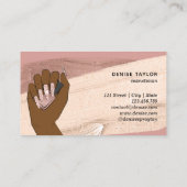 アフリカ系アメリカ人の女性の手で美しい爪、 ネイルb 名刺 (裏面)