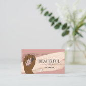 アフリカ系アメリカ人の女性の手で美しい爪、 ネイルb 名刺 (スタンド正面)