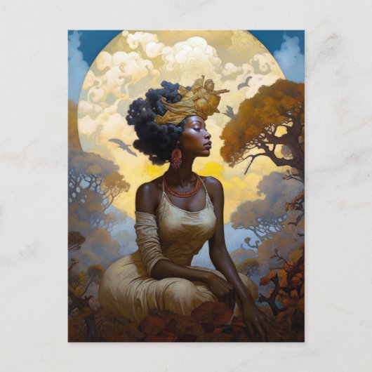 アフリカ系アメリカ人の女性の風景 ポストカード (正面)