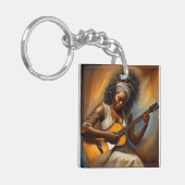 アフリカ系アメリカ人の女性キーチェーン キーホルダー (正面左)