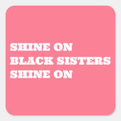 アフリカ系アメリカ人の女性シやる気を起こさせるステッカー スクエアシール (正面)