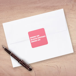 アフリカ系アメリカ人の女性シやる気を起こさせるステッカー スクエアシール