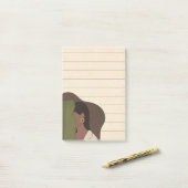 アフリカ系アメリカ人の女性ライフスタイルスティッキーライニング ポストイット (デスク上)