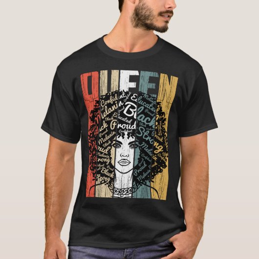 アフリカ系アメリカ人の女王が強い黒人の女性を教育 Tシャツ (正面)