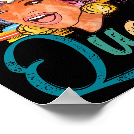 アフリカ系アメリカ人の女王が強い黒人女性を教育した ポスター (角)