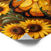 アフリカ系アメリカ人の妖精で、アフロアートとヒマワリの芸術 ポスター (角)