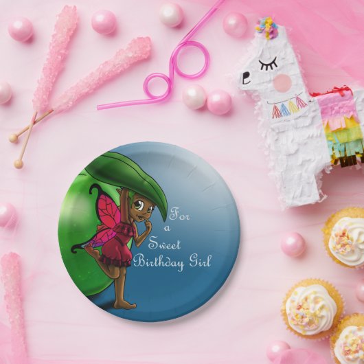 アフリカ系アメリカ人の妖精とアップル誕生日 ペーパープレート (パーティー)