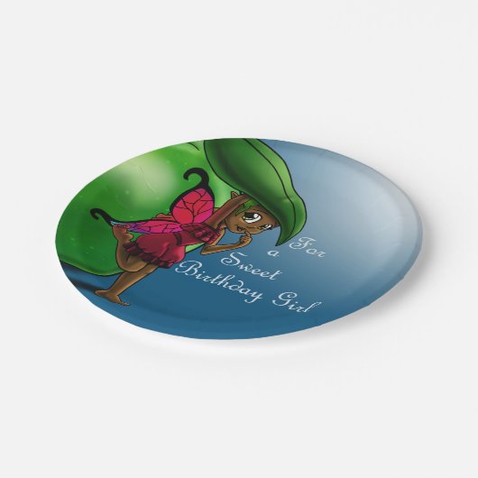 アフリカ系アメリカ人の妖精とアップル誕生日 ペーパープレート (アングル)