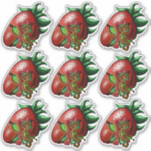 アフリカ系アメリカ人の妖精とイチゴ シール (正面)