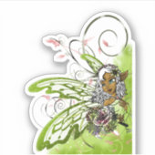 アフリカ系アメリカ人の妖精とフローラ シール (正面)