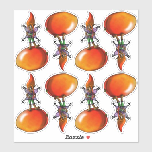 アフリカ系アメリカ人の妖精と果物 シール (シート)