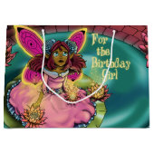 アフリカ系アメリカ人の妖精と睡蓮 ラージペーパーバッグ (正面)