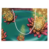 アフリカ系アメリカ人の妖精と睡蓮 ラージペーパーバッグ (裏面)