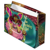 アフリカ系アメリカ人の妖精と睡蓮 ラージペーパーバッグ (正面アングル)