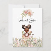 アフリカ系アメリカ人の妖精の子供 ベビーシャワー サンキューカード (正面)