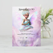 アフリカ系アメリカ人の妖精の王女のお洒落誕生日 招待状 (スタンド正面)