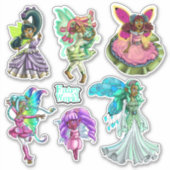 アフリカ系アメリカ人の妖精ファンタジー シール (正面)