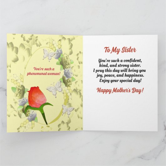 アフリカ系アメリカ人の姉妹のための母の日 カード (内部)