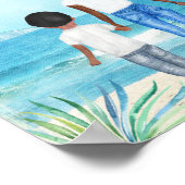 アフリカ系アメリカ人の子どもビーチ ポスター (角)