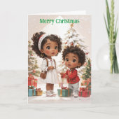 アフリカ系アメリカ人の子供たちによるクリスマスメッセージ シーズンカード (正面)