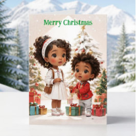 アフリカ系アメリカ人の子供たちによるクリスマスメッセージ シーズンカード