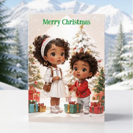 アフリカ系アメリカ人の子供たちによるクリスマスメッセージ シーズンカード