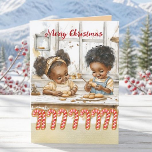 アフリカ系アメリカ人の子供たちのクリスマスカード カード