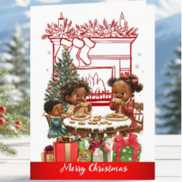 アフリカ系アメリカ人の子供たちのクリスマスカード カード