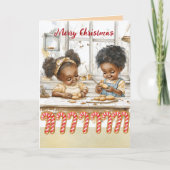 アフリカ系アメリカ人の子供たちのクリスマスカード カード (正面)