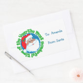 アフリカ系アメリカ人の子供たちサンタ・ギフトラベルシール 長方形シール (封筒)