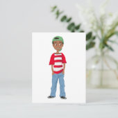 アフリカ系アメリカ人の子供のキャラクターデザイン ポストカード (スタンド正面)