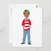 アフリカ系アメリカ人の子供のキャラクターデザイン ポストカード (正面/裏面)