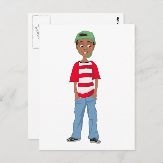 アフリカ系アメリカ人の子供のキャラクターデザイン ポストカード (正面/裏面)
